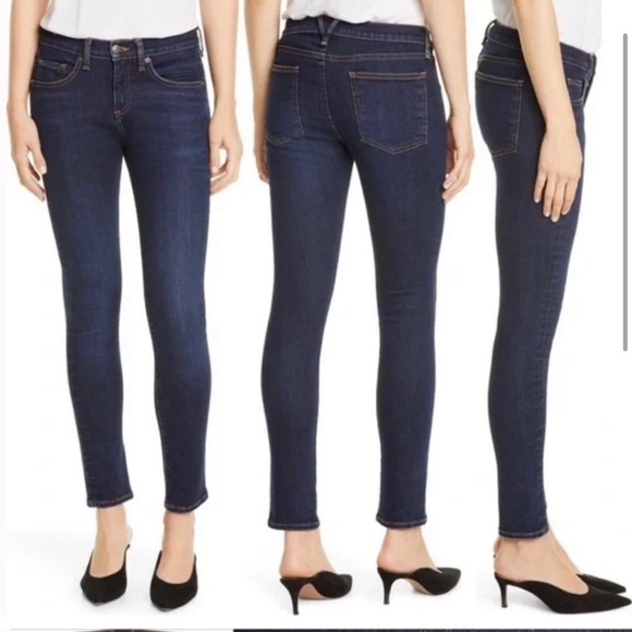 Veronica Beard Brooke Skinny Mid Rise Denim Jean Size 28 Dark Wash raw‎ hem - Picture 2 of 14